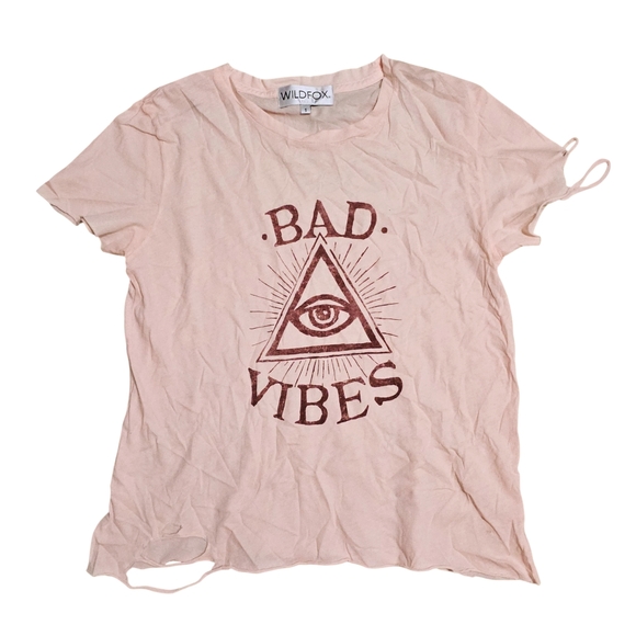 Wildfox Tops - WILDFOX See Ya Bad Vibes Stellar Crew Top Womens Small